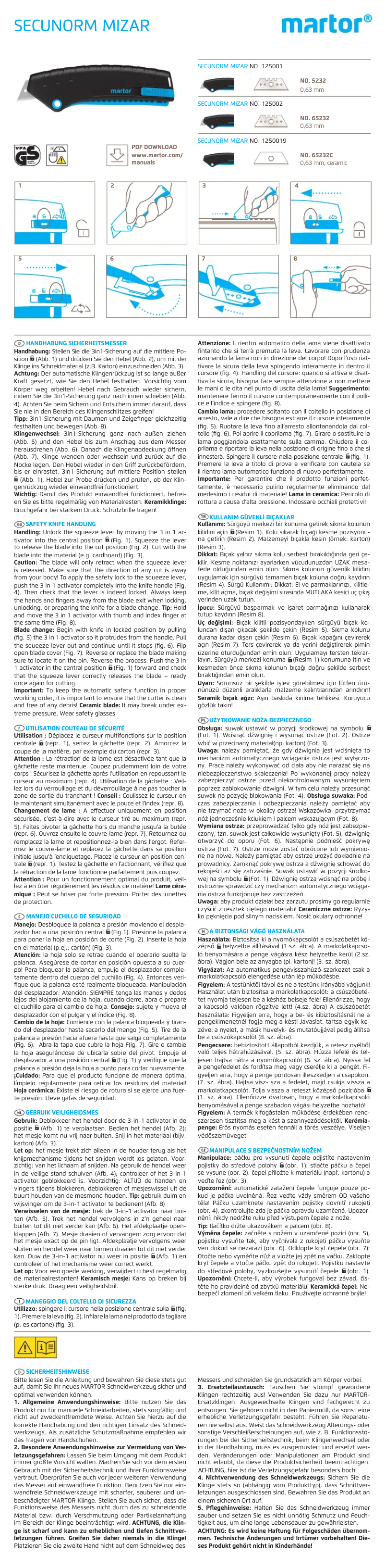 Image de la première page du manuel de l'appareil Secunorm Mizar