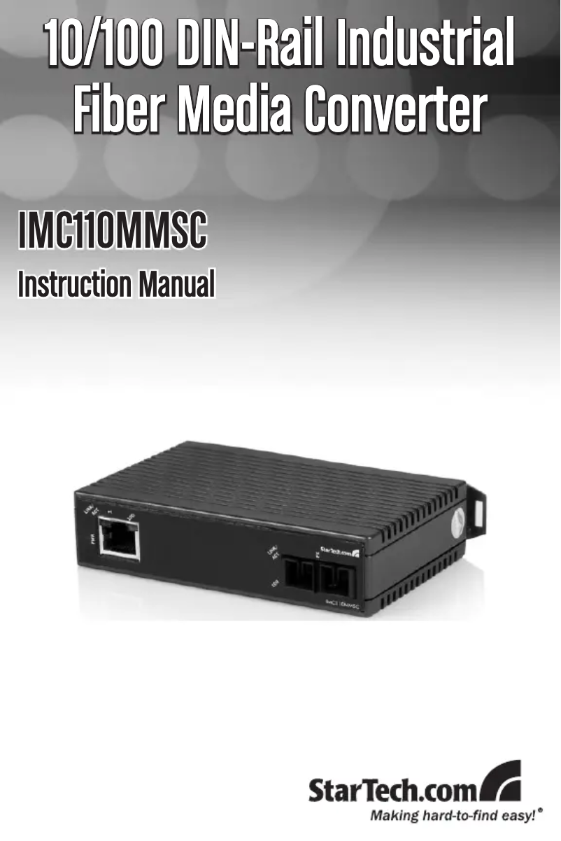 Image de la première page du manuel de l'appareil IMC110MMSC