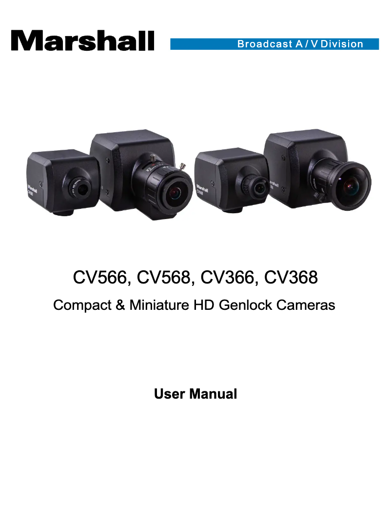 Page 1 de la notice Manuel utilisateur Marshall Electronics CV368