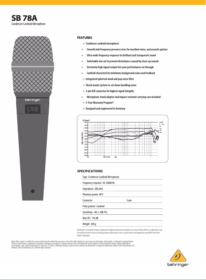 Página 1 del manual Manual de usuario Behringer SB 78A