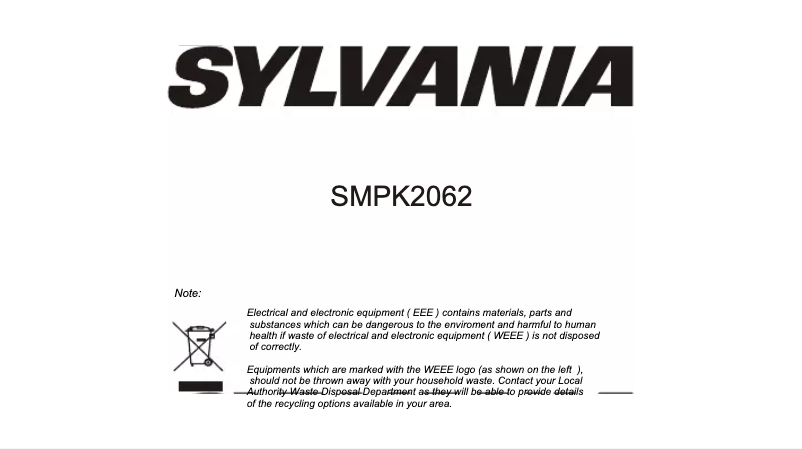 Image de la première page du manuel de l'appareil SMPK2062