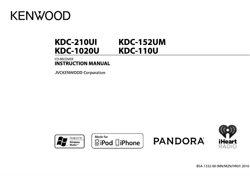 Page 1 de la notice Manuel utilisateur Kenwood KDC-210UI