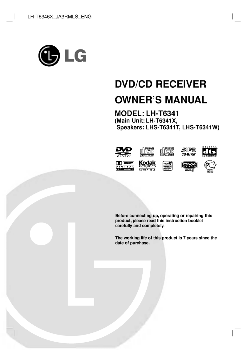 Page 1 de la notice Manuel utilisateur LG LH-T6341