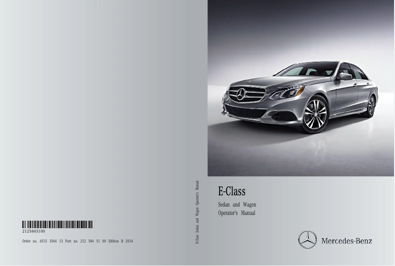 Image de la première page du manuel de l'appareil E-Class Sedan (2013)