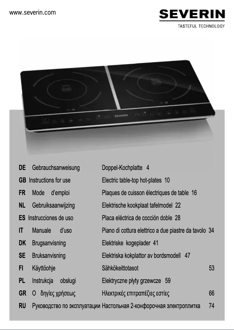 Page 1 de la notice Manuel utilisateur Severin KP 1031