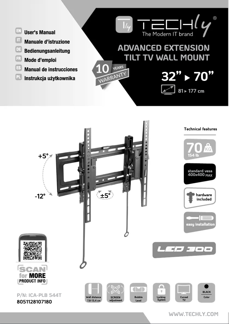 Page 1 de la notice Manuel utilisateur Techly ICA-PLB 544T