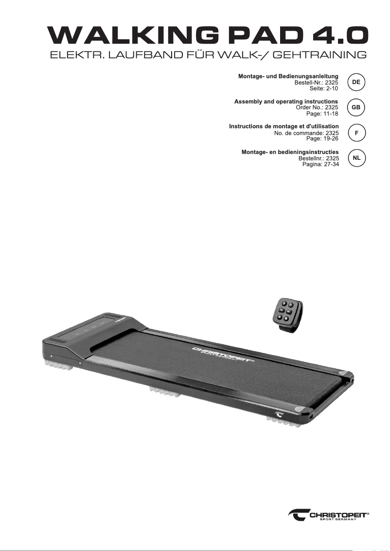 Page 1 de la notice Manuel utilisateur Christopeit Walking Pad 4.0