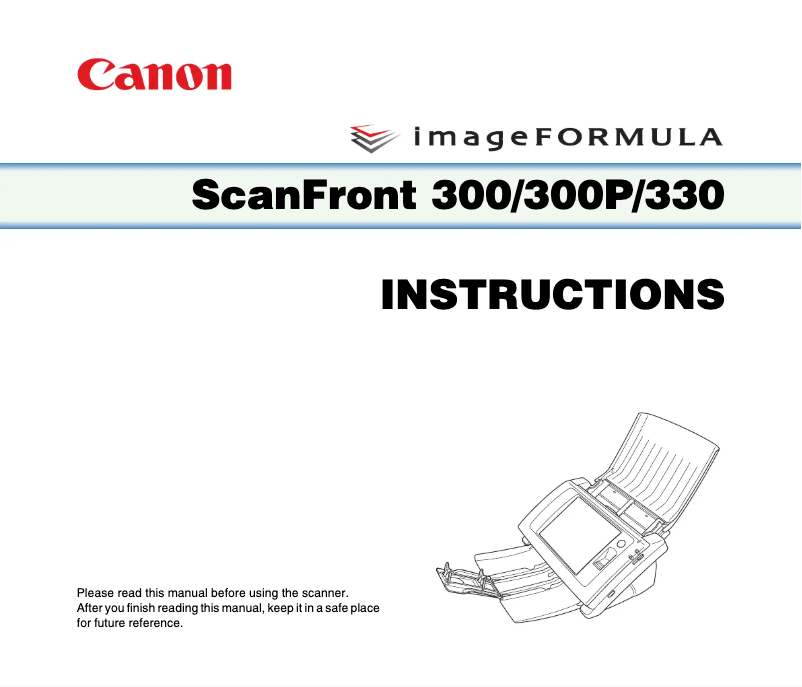 Page 1 de la notice Manuel utilisateur Canon ScanFront 330