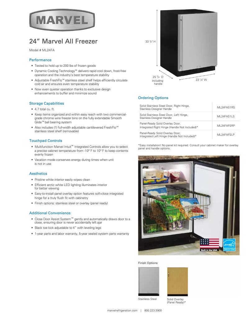 Page 1 de la notice Manuel utilisateur Marvel ML24FAR