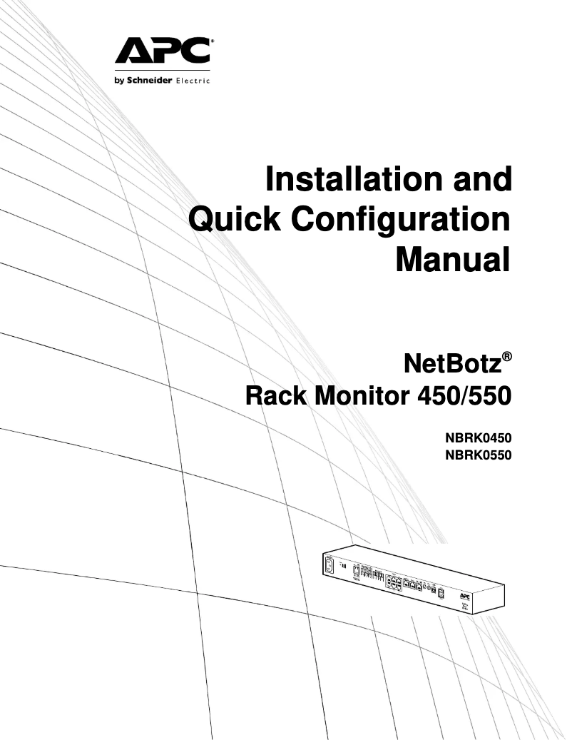 Page 1 de la notice Manuel utilisateur APC NetBotz Rack Monitor 550