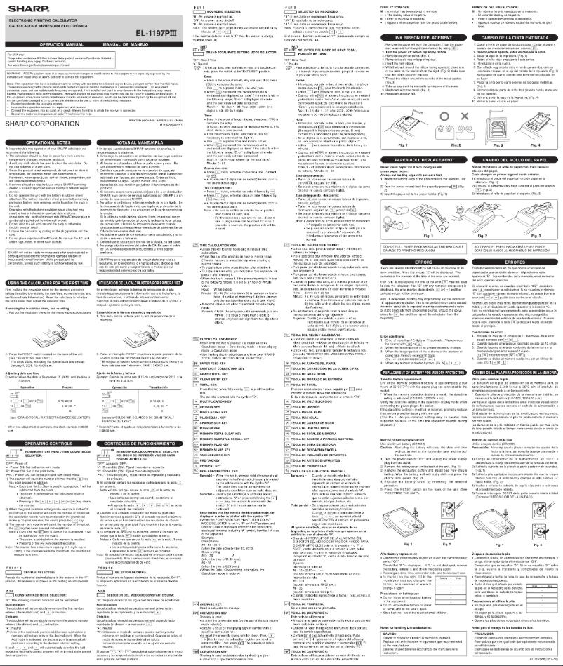 Page 1 de la notice Manuel utilisateur Sharp EL-1197PIII