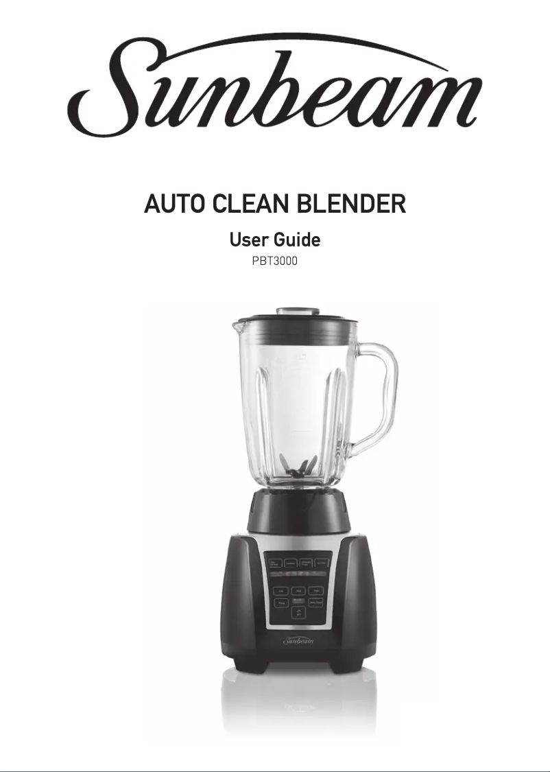 Page 1 de la notice Manuel utilisateur Sunbeam Auto Clean PBT3000