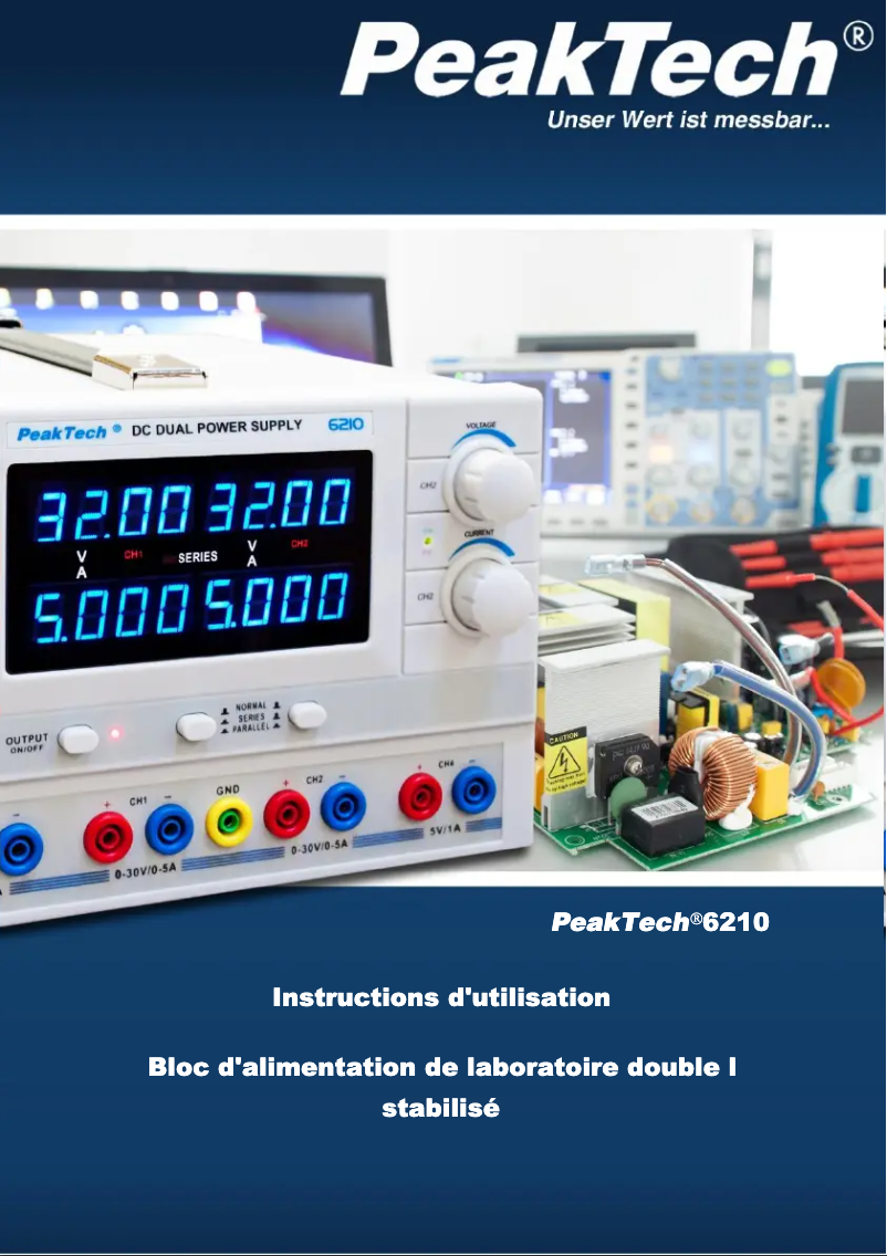 Page 1 de la notice Manuel utilisateur PeakTech 6210