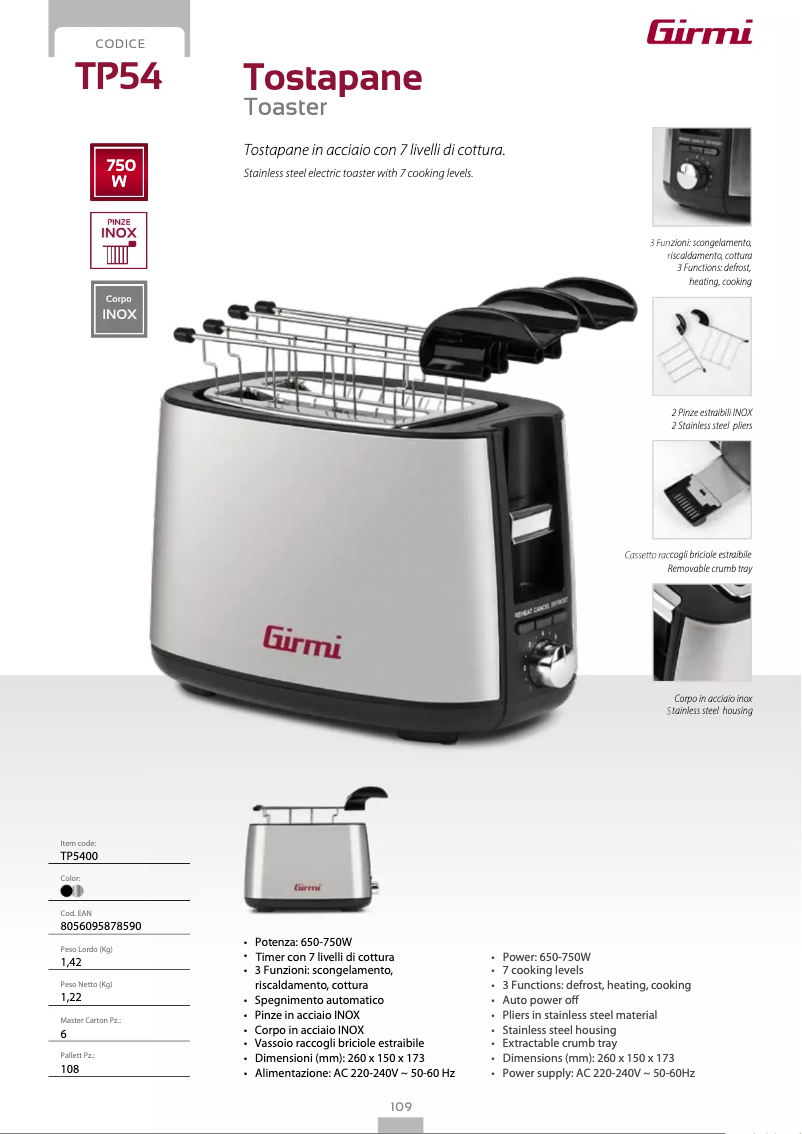 Imagen de la primera página del manual del dispositivo TP54