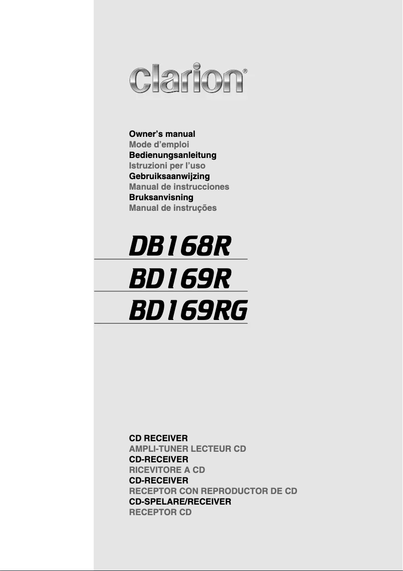 Page 1 de la notice Manuel utilisateur Clarion BD169R