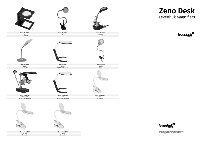 Page n°1 - Manuel utilisateur Levenhuk Zeno Desk D0