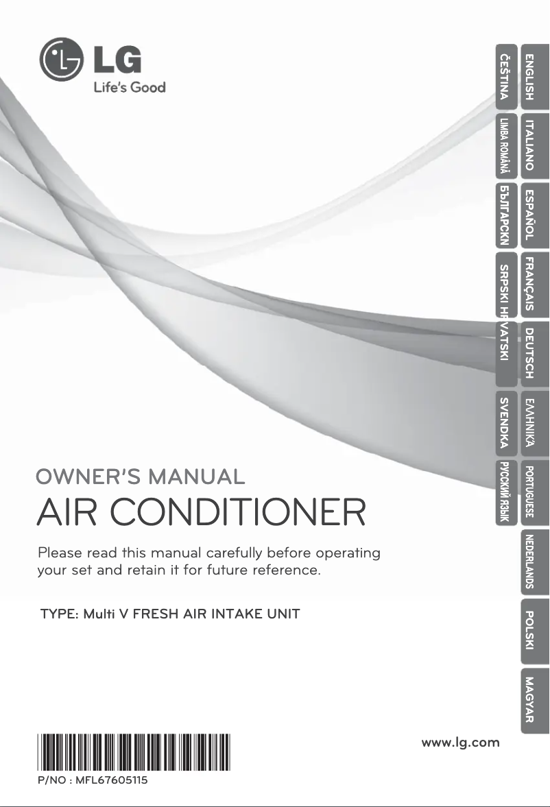 Page 1 de la notice Manuel utilisateur LG ARNU76GB8Z2