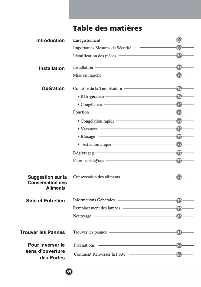 Page 1 de la notice Manuel utilisateur LG GC-B399 BTQA