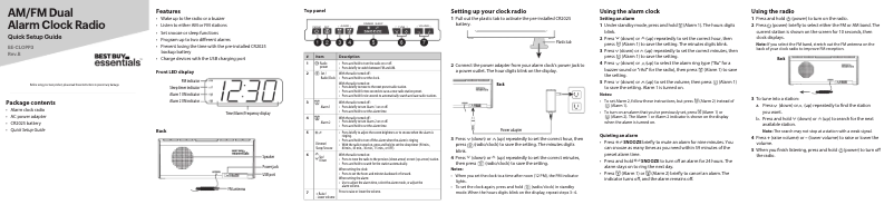 Image de la première page du manuel de l'appareil BE-CLOPP3