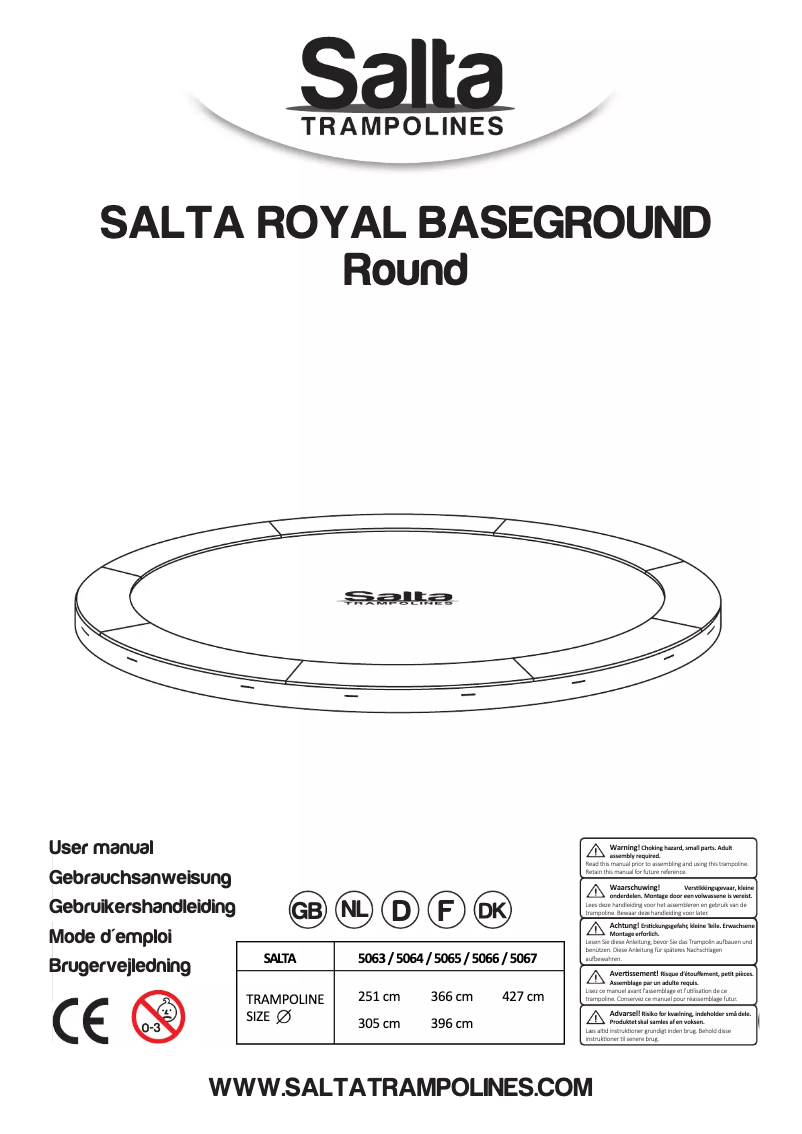 Image de la première page du manuel de l'appareil Royal Baseground 396 cm