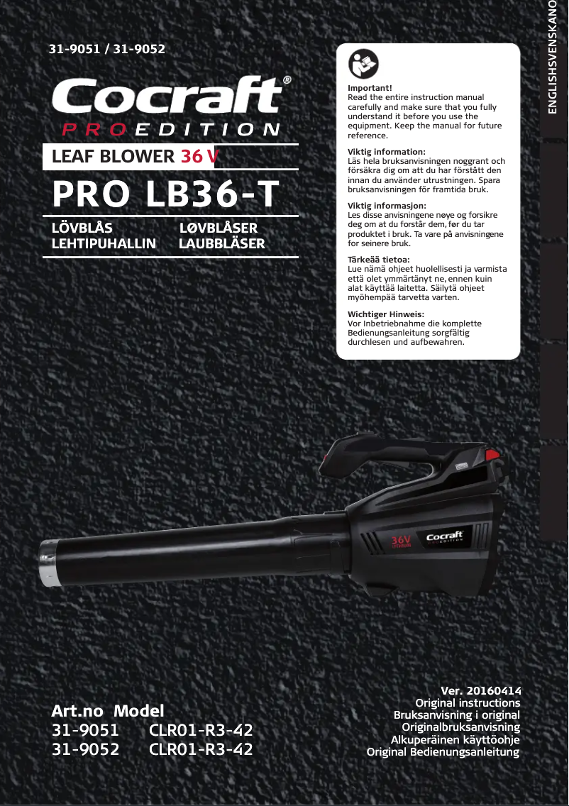 Imagen de la primera página del manual del dispositivo PRO LB36-T