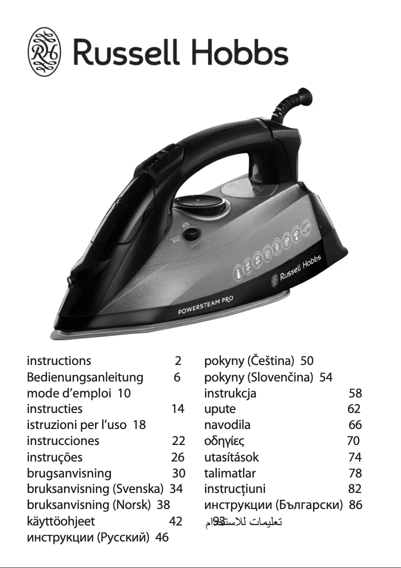 Image de la première page du manuel de l'appareil Power Steam Pro 19330-56