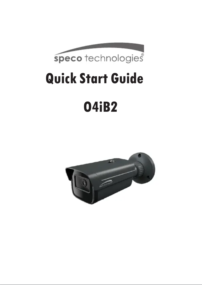 Page n°1 - Guide de démarrage rapide Speco Technologies O4iB2