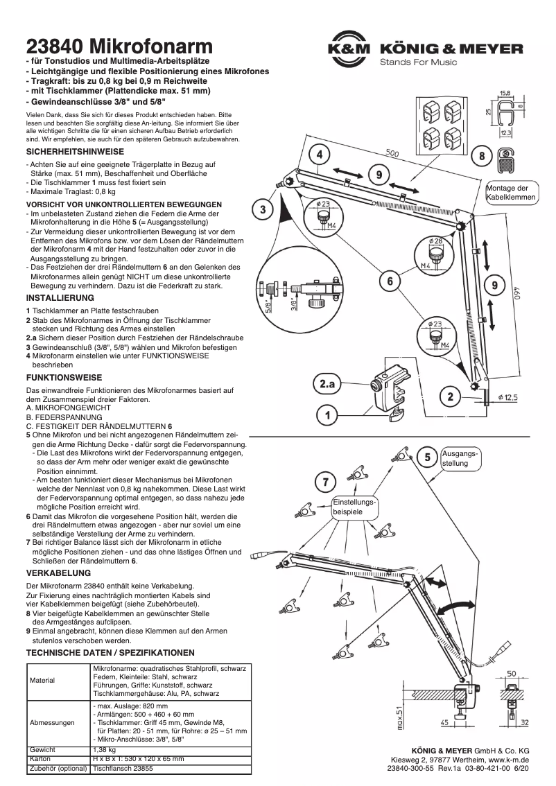 Page 1 de la notice Manuel utilisateur K&M 23840