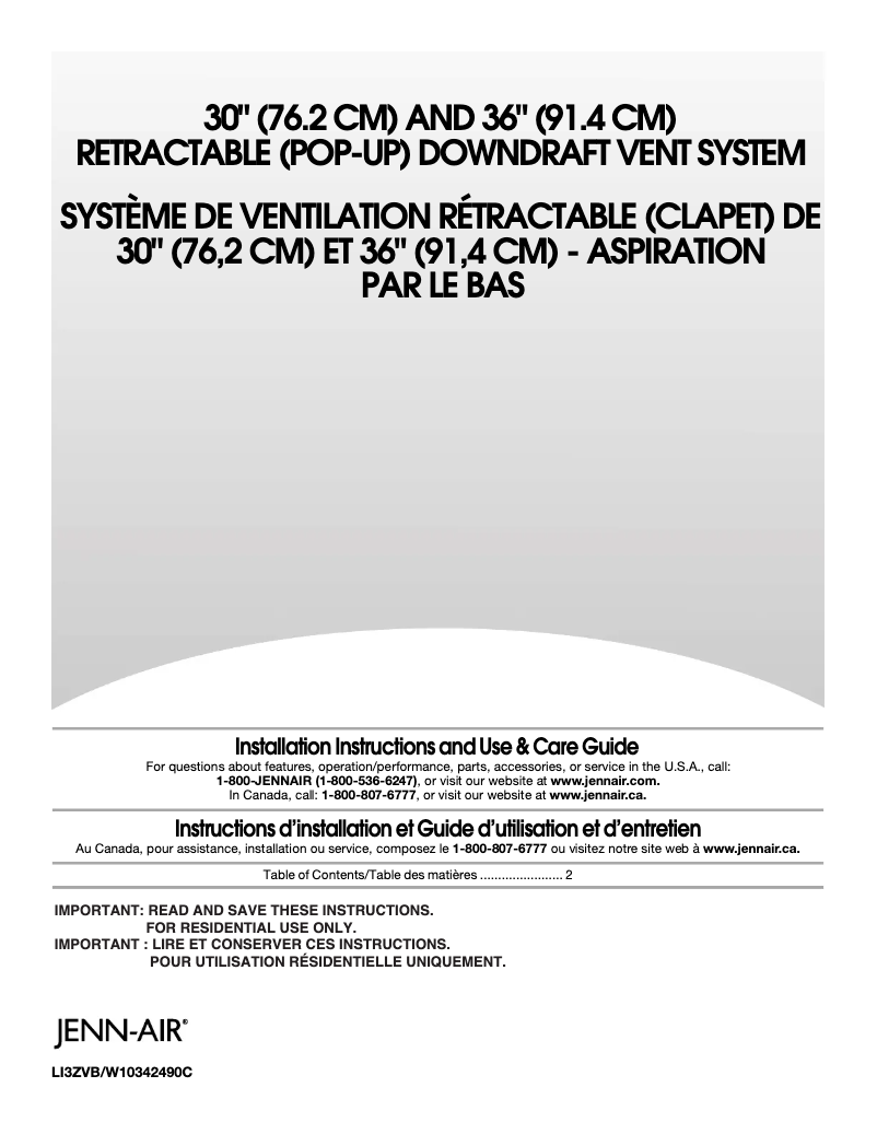 Page 1 de la notice Instructions / montage Whirlpool JXD7030YS