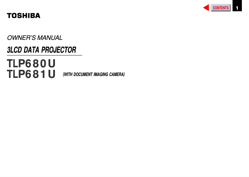 Image de la première page du manuel de l'appareil TLP-680U