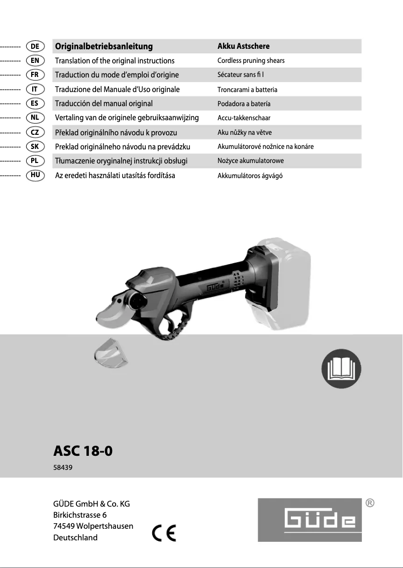 Image de la première page du manuel de l'appareil ASC 18-0