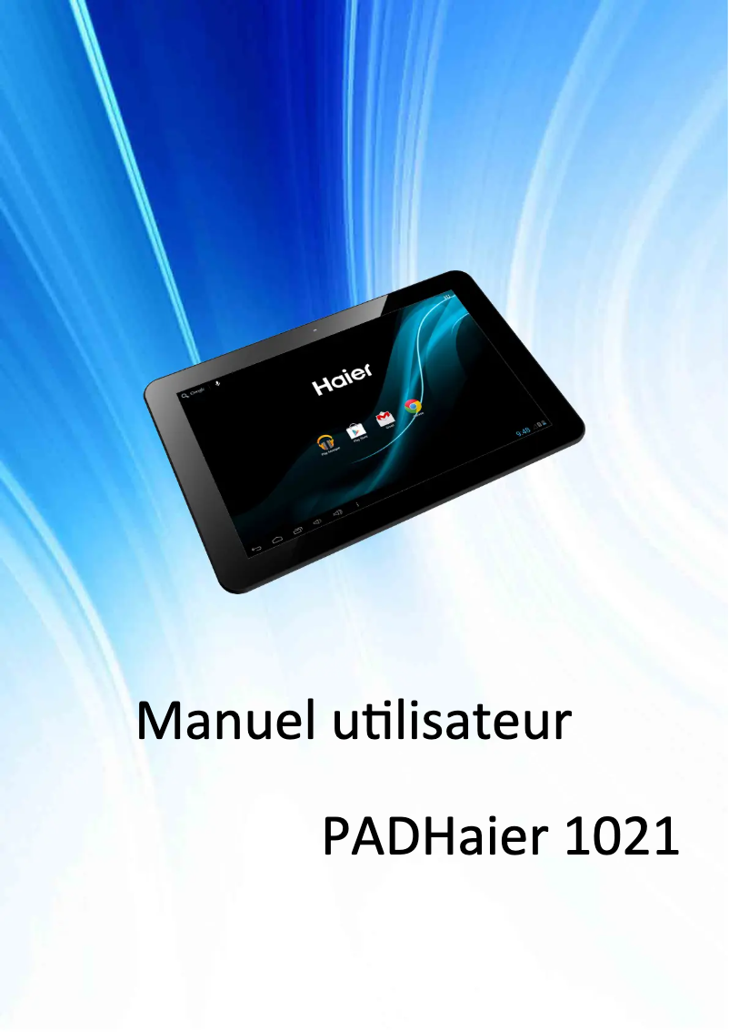 Page 1 de la notice Manuel utilisateur Haier PAD 1021