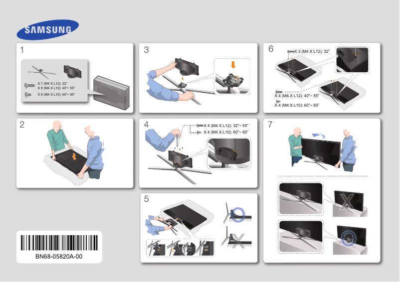 Page 1 de la notice Guide d'installation Samsung UE55H6200AK