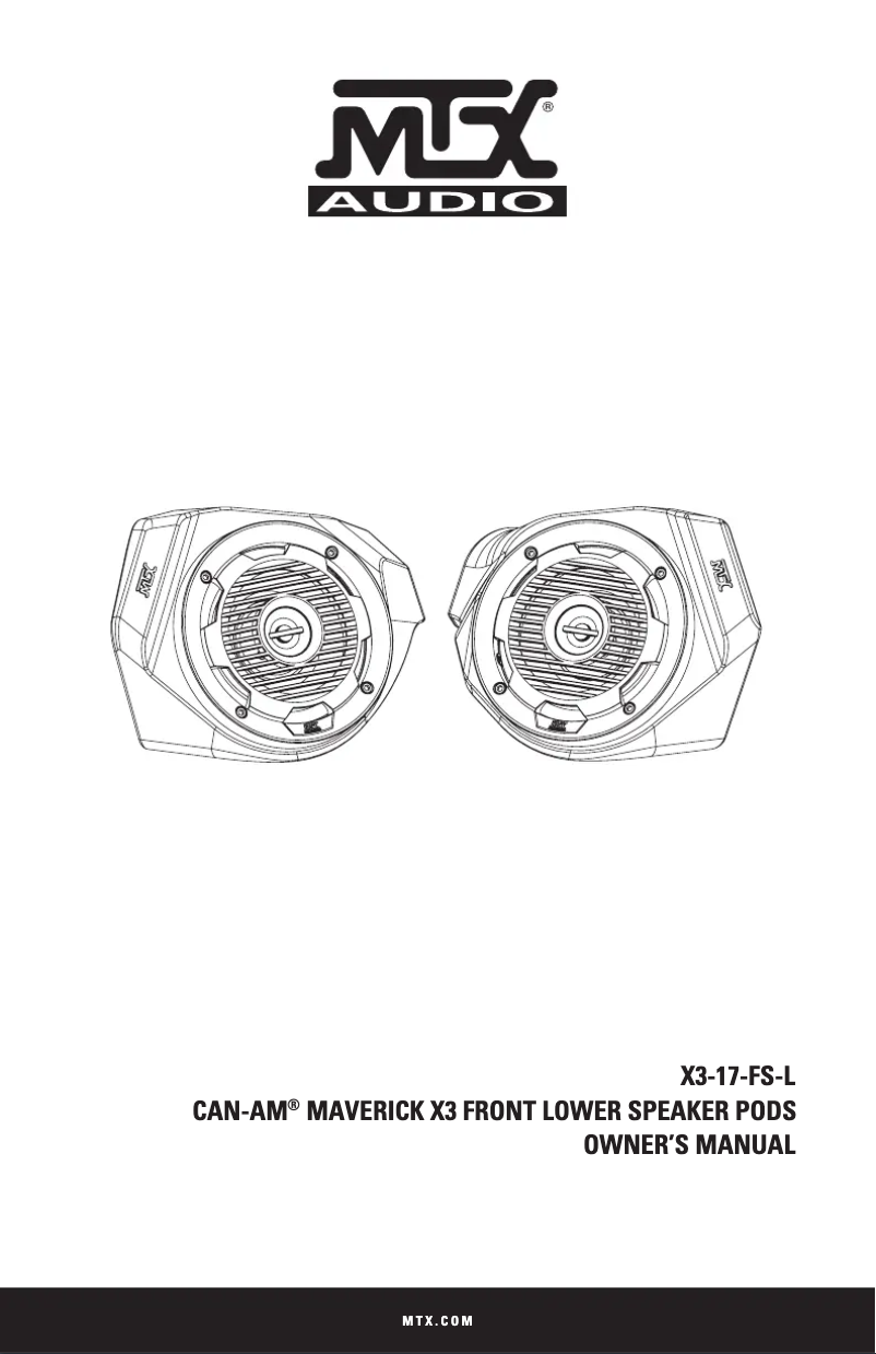 Page 1 de la notice Manuel utilisateur MTX Audio X3-17-FS-L