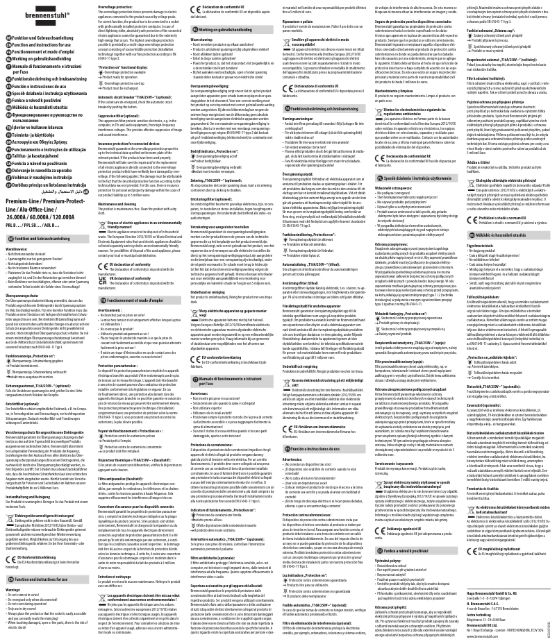 Page 1 de la notice Manuel utilisateur Brennenstuhl Premium-Protect-Line 60.000A