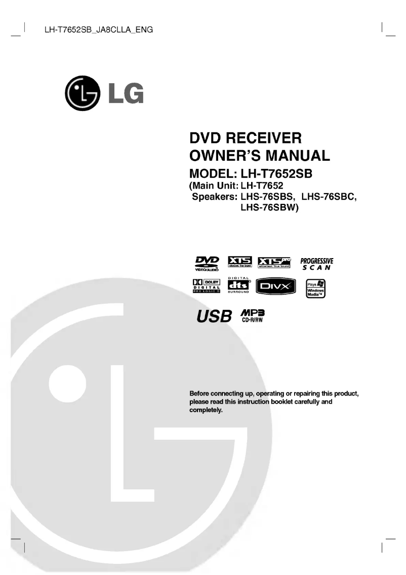 Página 1 del manual Manual de usuario LG LH-T7652SB