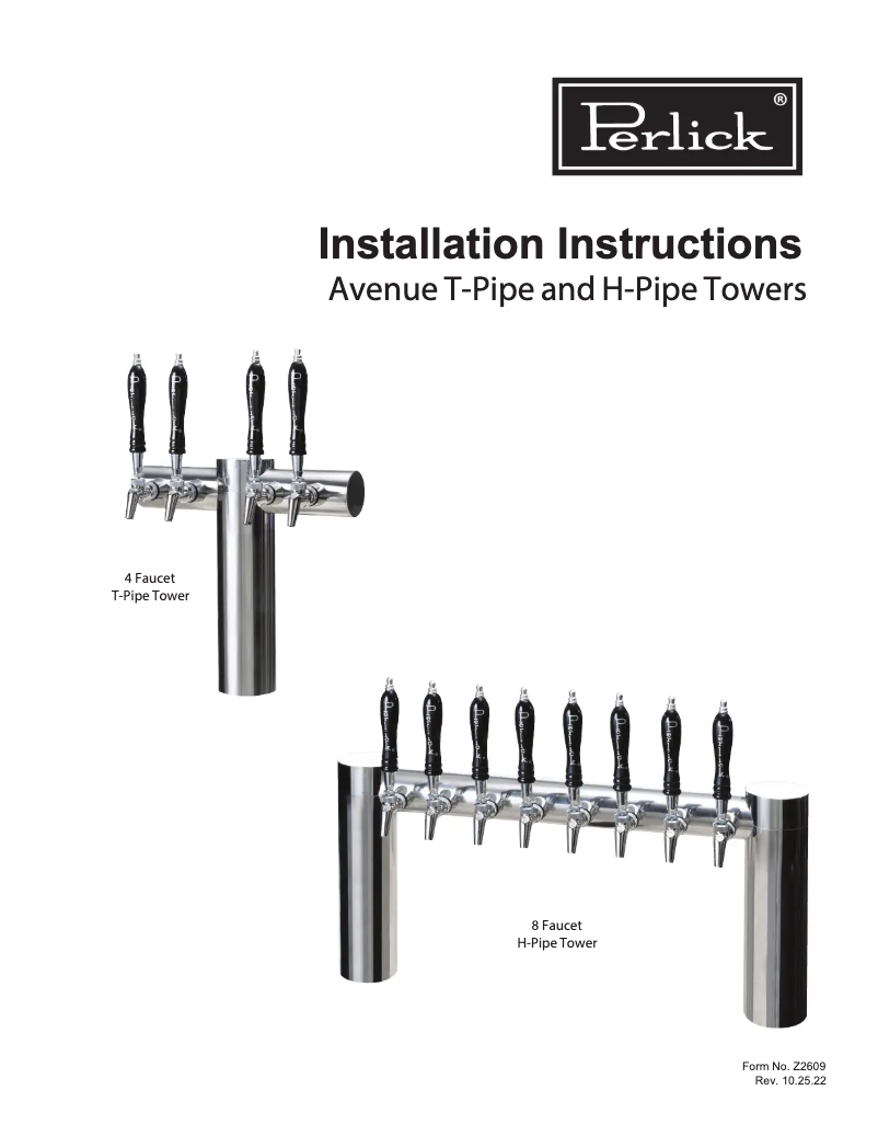Page n°1 - Manuel utilisateur Perlick 4073-4QC-PO-SS