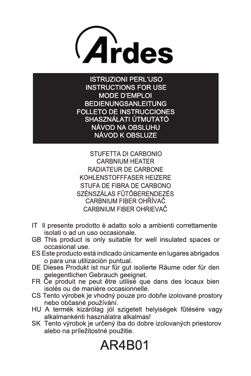 Página 1 del manual Manual de usuario Ardes AR4B01