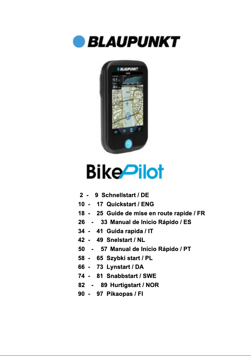 Page 1 de la notice Manuel utilisateur Blaupunkt BikePilot