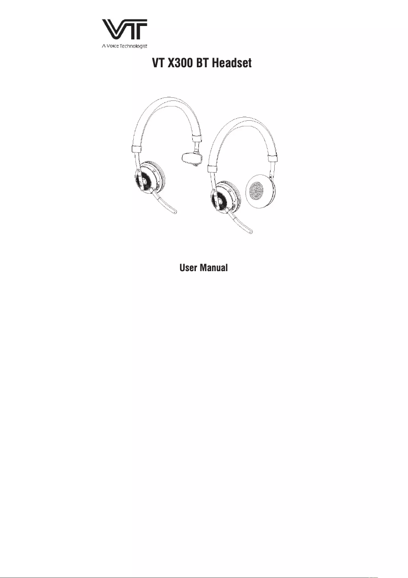 Page 1 de la notice Manuel utilisateur VT X300BT