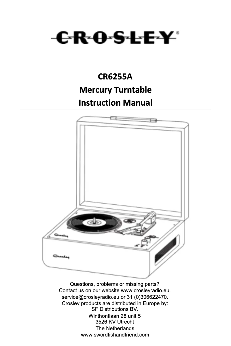 Image de la première page du manuel de l'appareil Mercury CR6255A