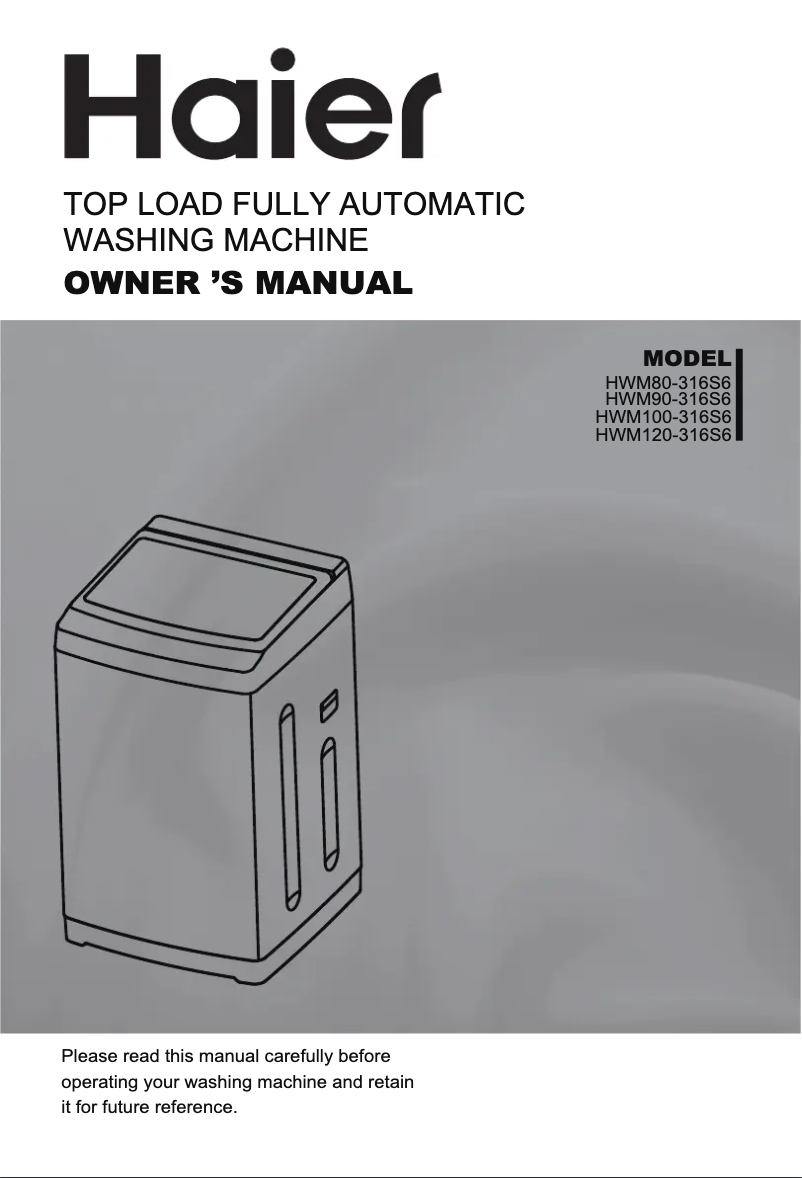 Page 1 de la notice Manuel utilisateur Haier HWM80-316S6