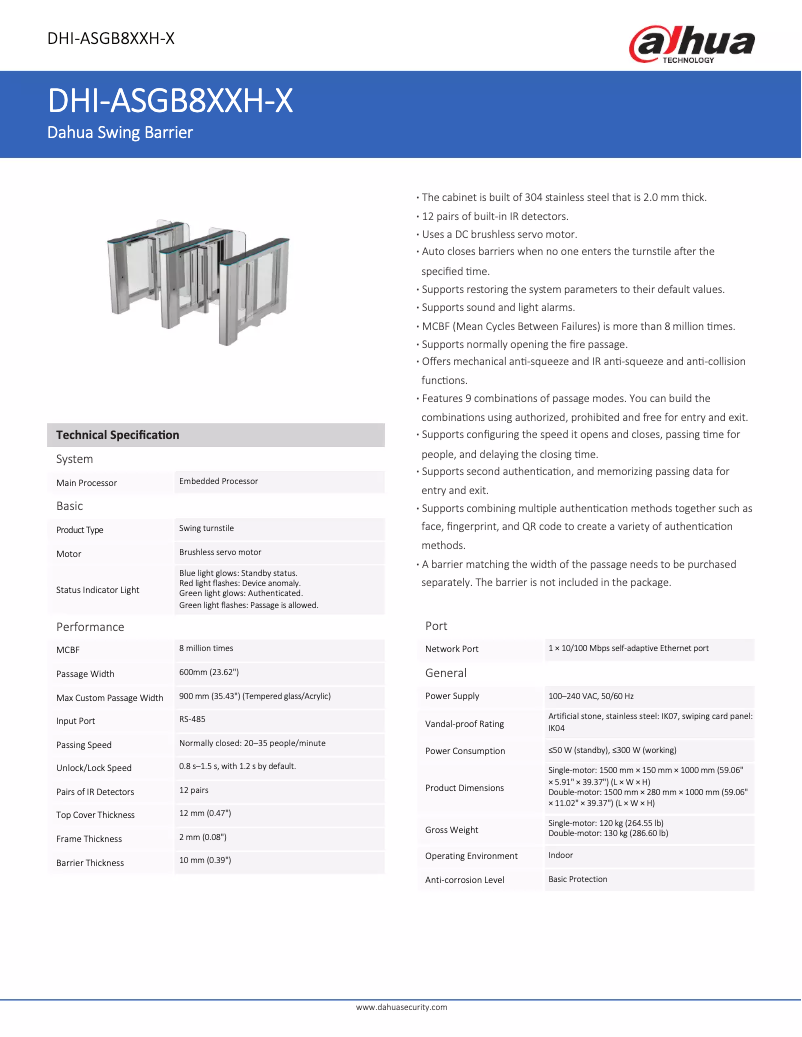 Image de la première page du manuel de l'appareil ASGB8XXH-X