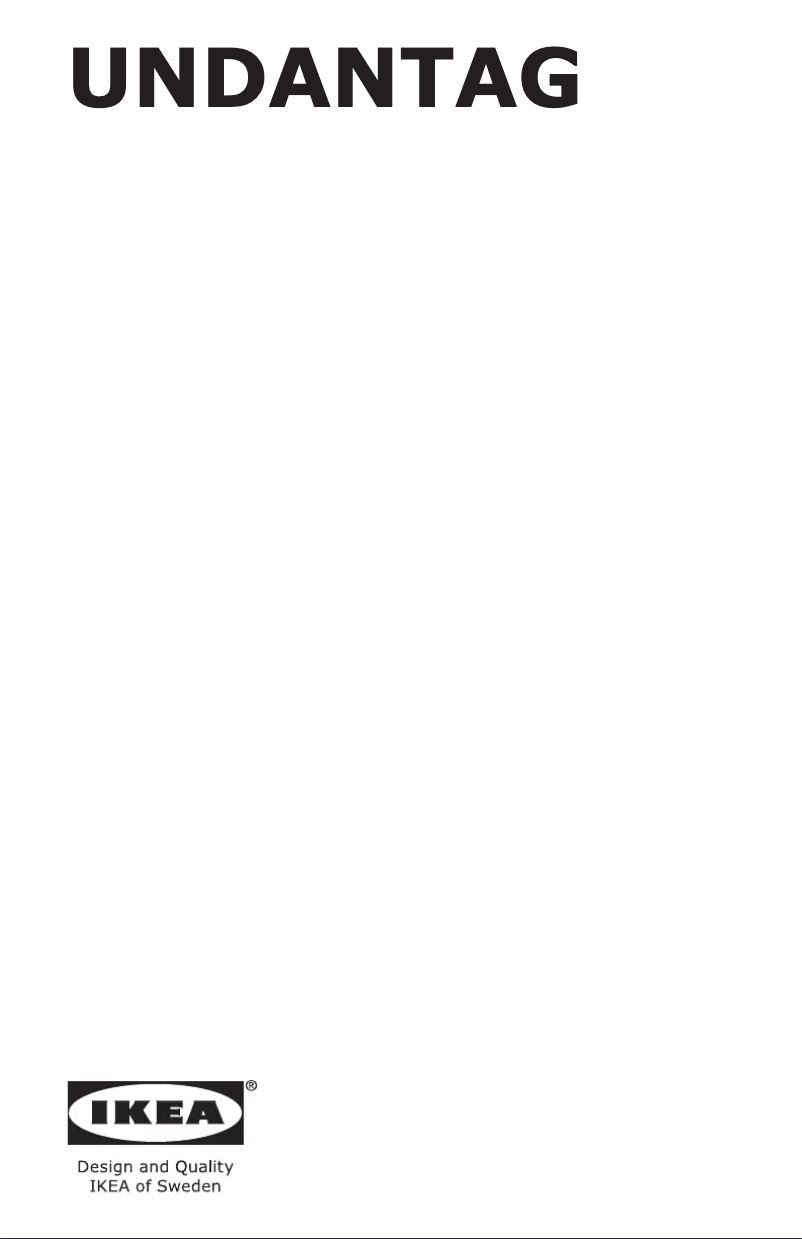 Page 1 de la notice Manuel utilisateur Ikea UNDANTAG 104.621.37