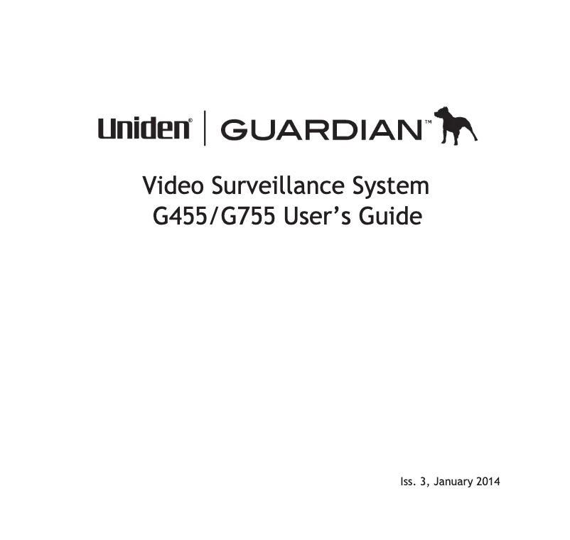 Page n°1 - Manuel utilisateur Uniden G455