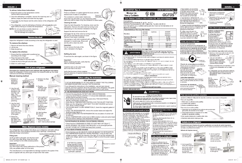 Page n°1 - Manuel utilisateur Acros AS8818A