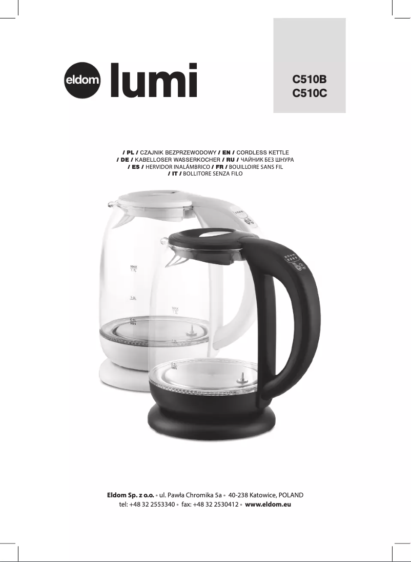 Page n°1 - Manuel utilisateur Eldom Lumi C510B