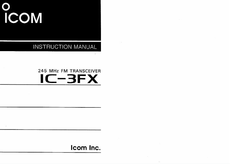 Image de la première page du manuel de l'appareil IC-3FX