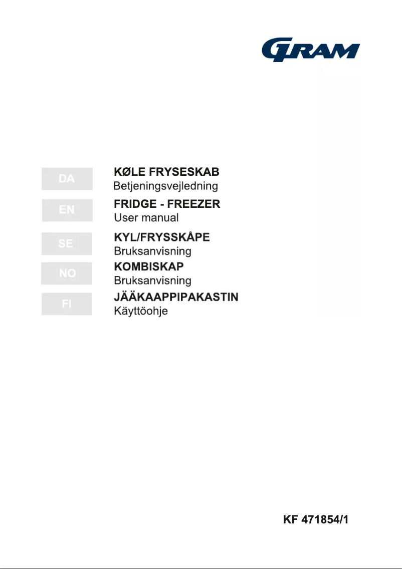 Page 1 de la notice Mode d'emploi Gram KF 471854/1