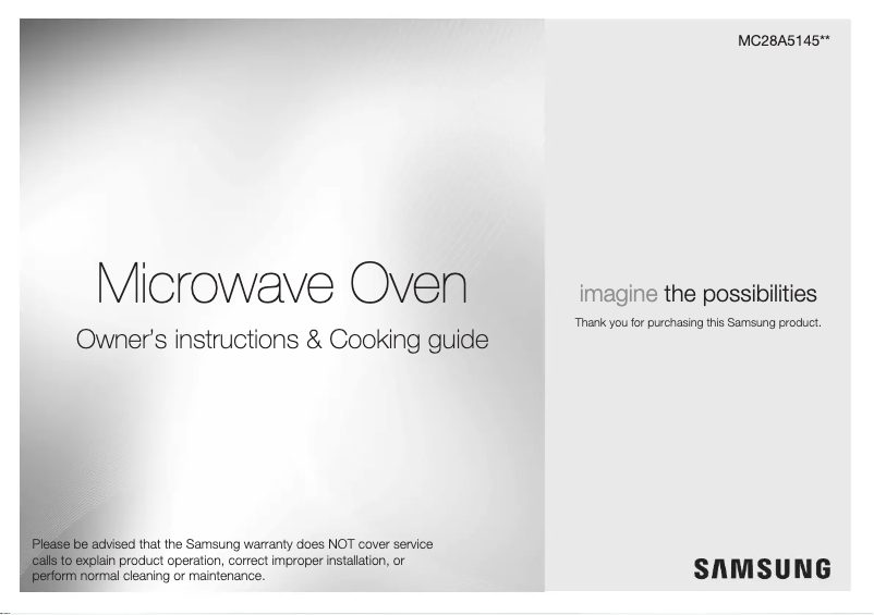 Page 1 de la notice Manuel utilisateur Samsung MC28A5145VR